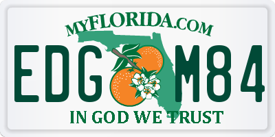 FL license plate EDGM84