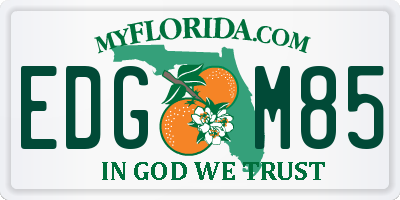 FL license plate EDGM85