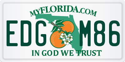 FL license plate EDGM86