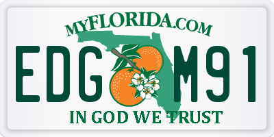 FL license plate EDGM91