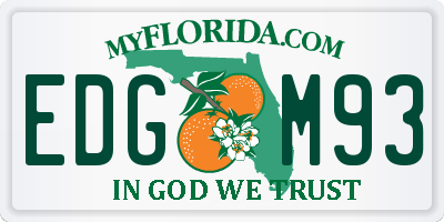 FL license plate EDGM93