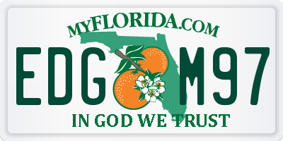 FL license plate EDGM97