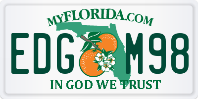 FL license plate EDGM98