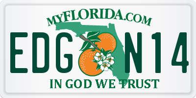 FL license plate EDGN14