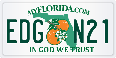 FL license plate EDGN21