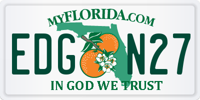 FL license plate EDGN27