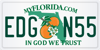 FL license plate EDGN55