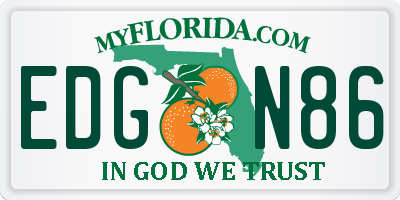 FL license plate EDGN86