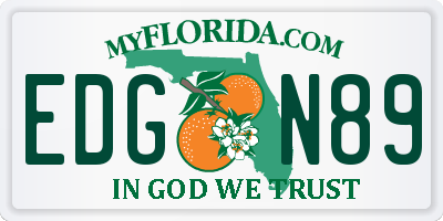 FL license plate EDGN89