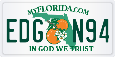 FL license plate EDGN94