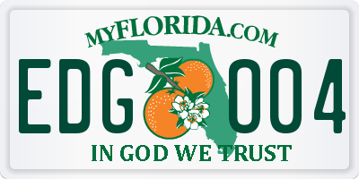 FL license plate EDGO04