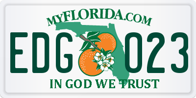 FL license plate EDGO23