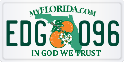 FL license plate EDGO96