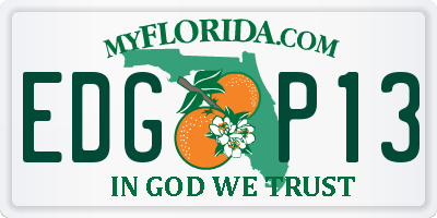FL license plate EDGP13