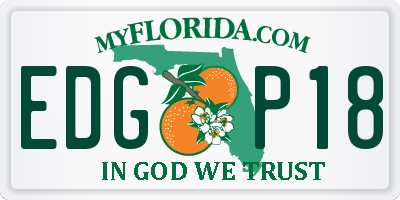 FL license plate EDGP18