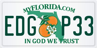FL license plate EDGP33