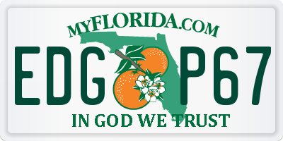 FL license plate EDGP67