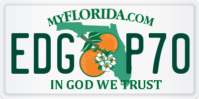 FL license plate EDGP70