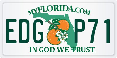 FL license plate EDGP71