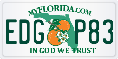 FL license plate EDGP83