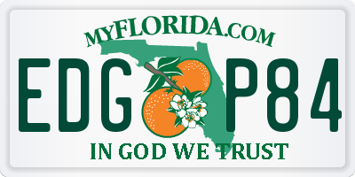 FL license plate EDGP84
