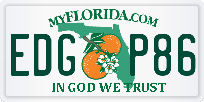 FL license plate EDGP86