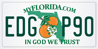 FL license plate EDGP90