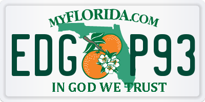 FL license plate EDGP93