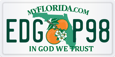 FL license plate EDGP98