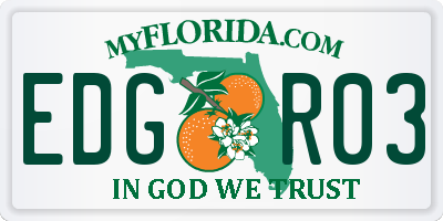 FL license plate EDGR03