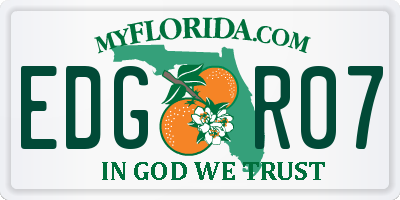 FL license plate EDGR07