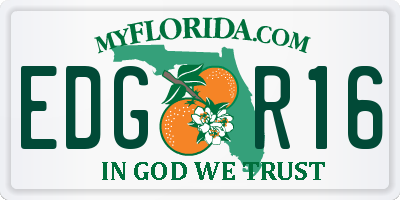 FL license plate EDGR16