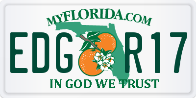FL license plate EDGR17