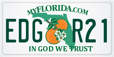 FL license plate EDGR21