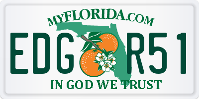 FL license plate EDGR51