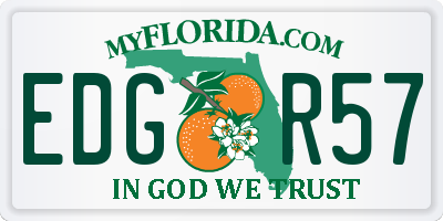 FL license plate EDGR57