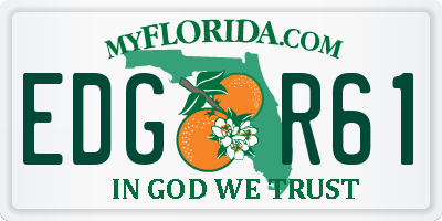 FL license plate EDGR61