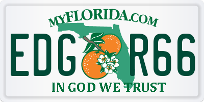 FL license plate EDGR66