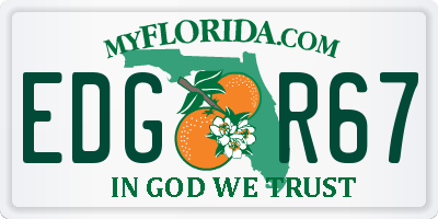 FL license plate EDGR67