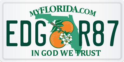 FL license plate EDGR87