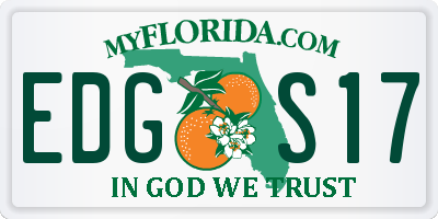 FL license plate EDGS17