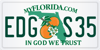 FL license plate EDGS35