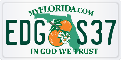 FL license plate EDGS37