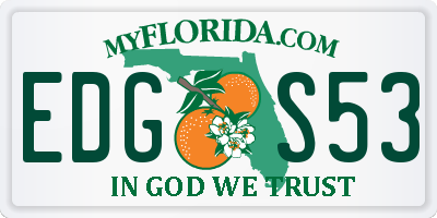 FL license plate EDGS53