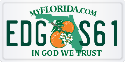 FL license plate EDGS61