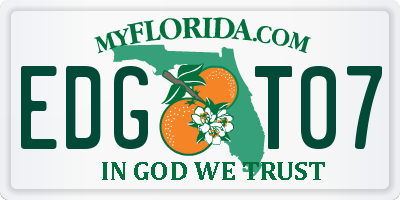 FL license plate EDGT07