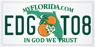 FL license plate EDGT08