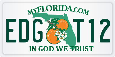 FL license plate EDGT12