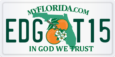 FL license plate EDGT15