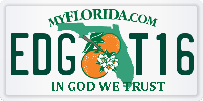 FL license plate EDGT16